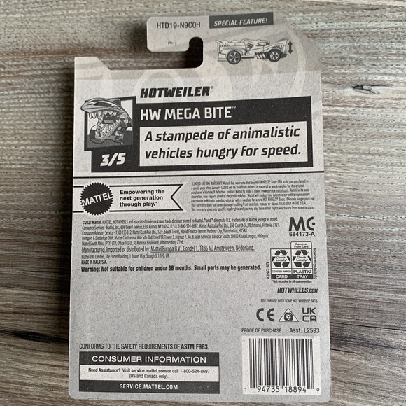Hot Wheels HotWeiler Hotwheels Lets Race New Mainline 2024 HW Rottweiler Dog Car - Picture 7 of 8